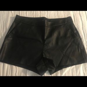 Faux leather shorts